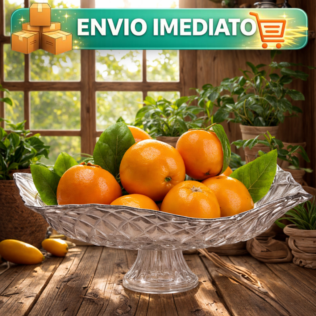 Saladeira e Fruteira De Vidro Com Pé Resistente Salada e Frutas Gourmet Suporte Gourmet Casa Casutil