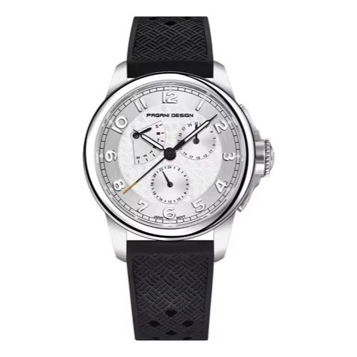 Relógio De Pulso Pagani, Máquina Japan, Vidro Safira, Inox Preto Prateado Novo na caixa