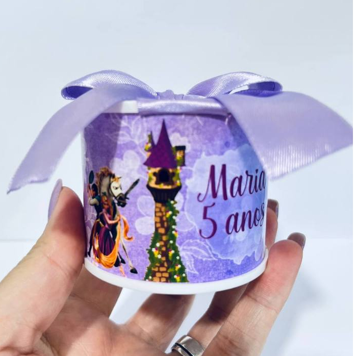Kit Lembrancinha Rapunzel Tubolata 5x6 Personalizada • Maternidade • Batizado • Aniversário • Apresentação • Enrolados