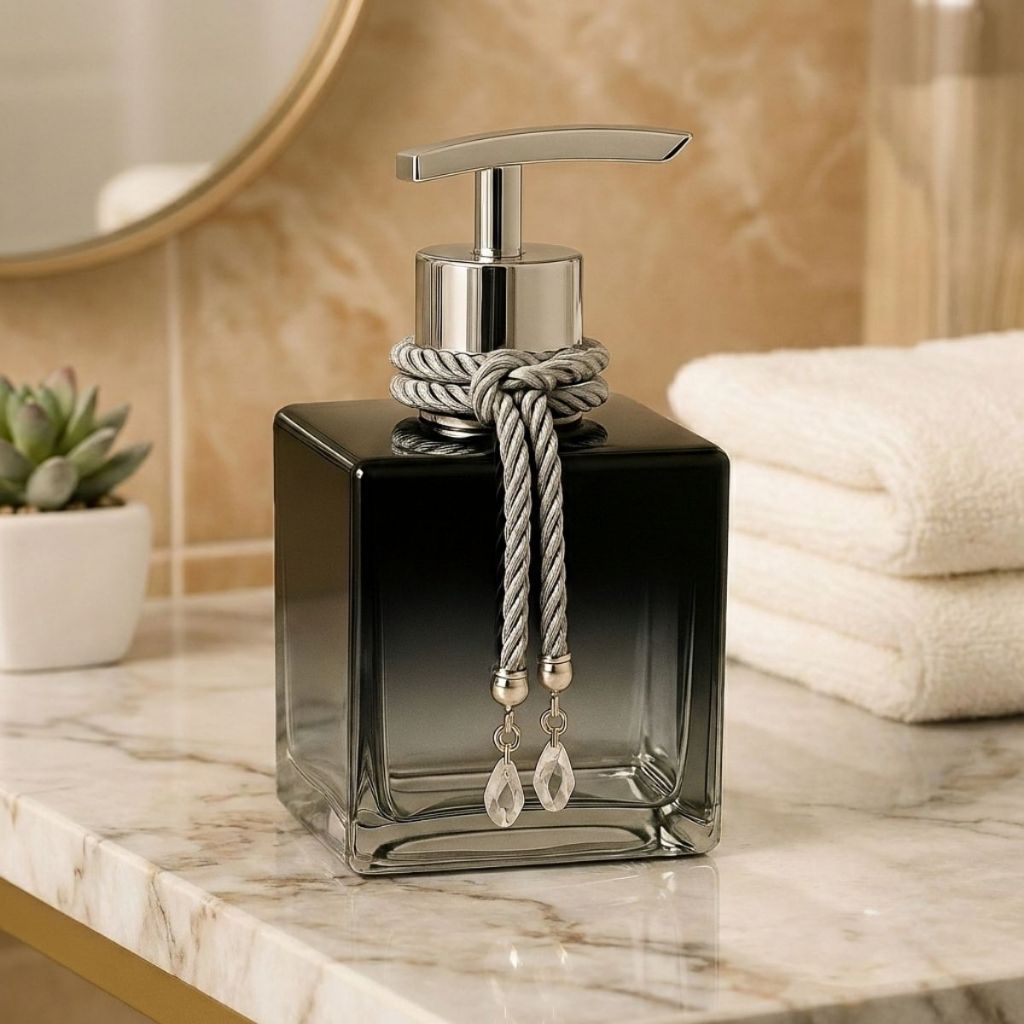 Frasco De Vidro Porta Sabonete Liquido Lavabo Cubo Luxo de 250ml Saboneteira Lavabo De Banheiro