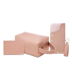 Super Kit 4 Peças Necessaire + Porta oculos + Porta cartão + Chaveiro Feminino Masculino