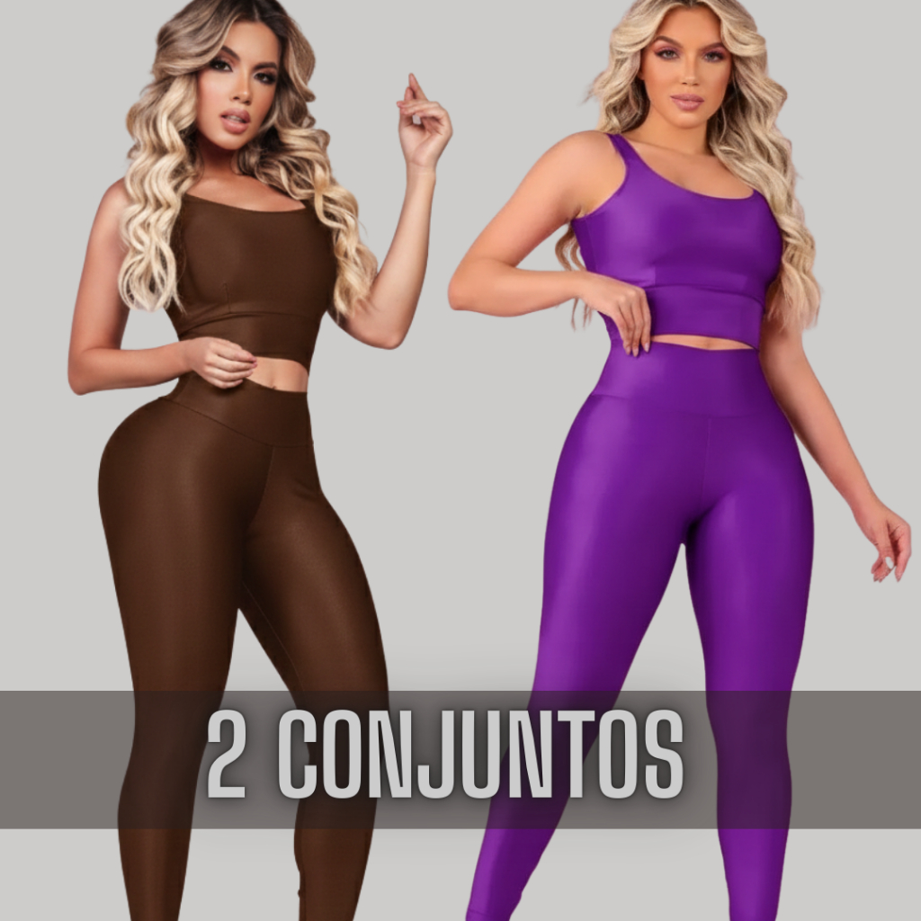 2 CONJUNTOS FITNESS FEMININO TOP E LEGGING ACADEMIA MUSCULAÇÃO