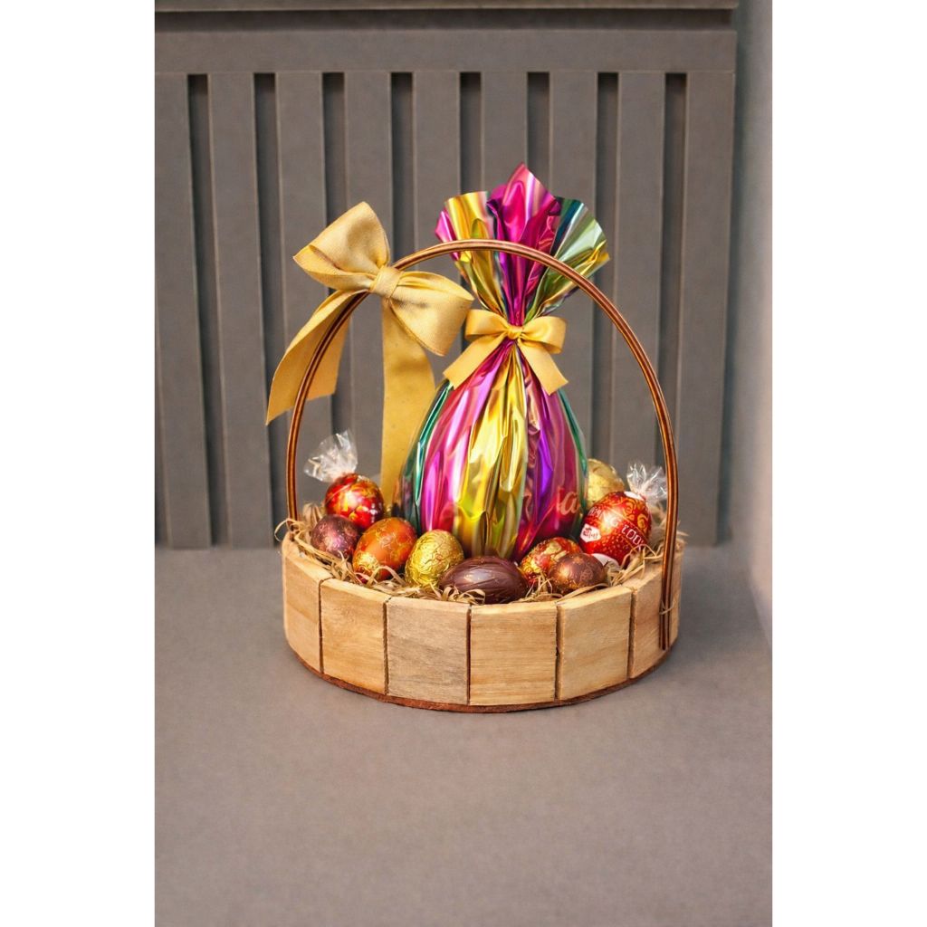 Kit 20 Cesta Redonda De Madeira Pinus Cestas Presente Chocolates 13cm