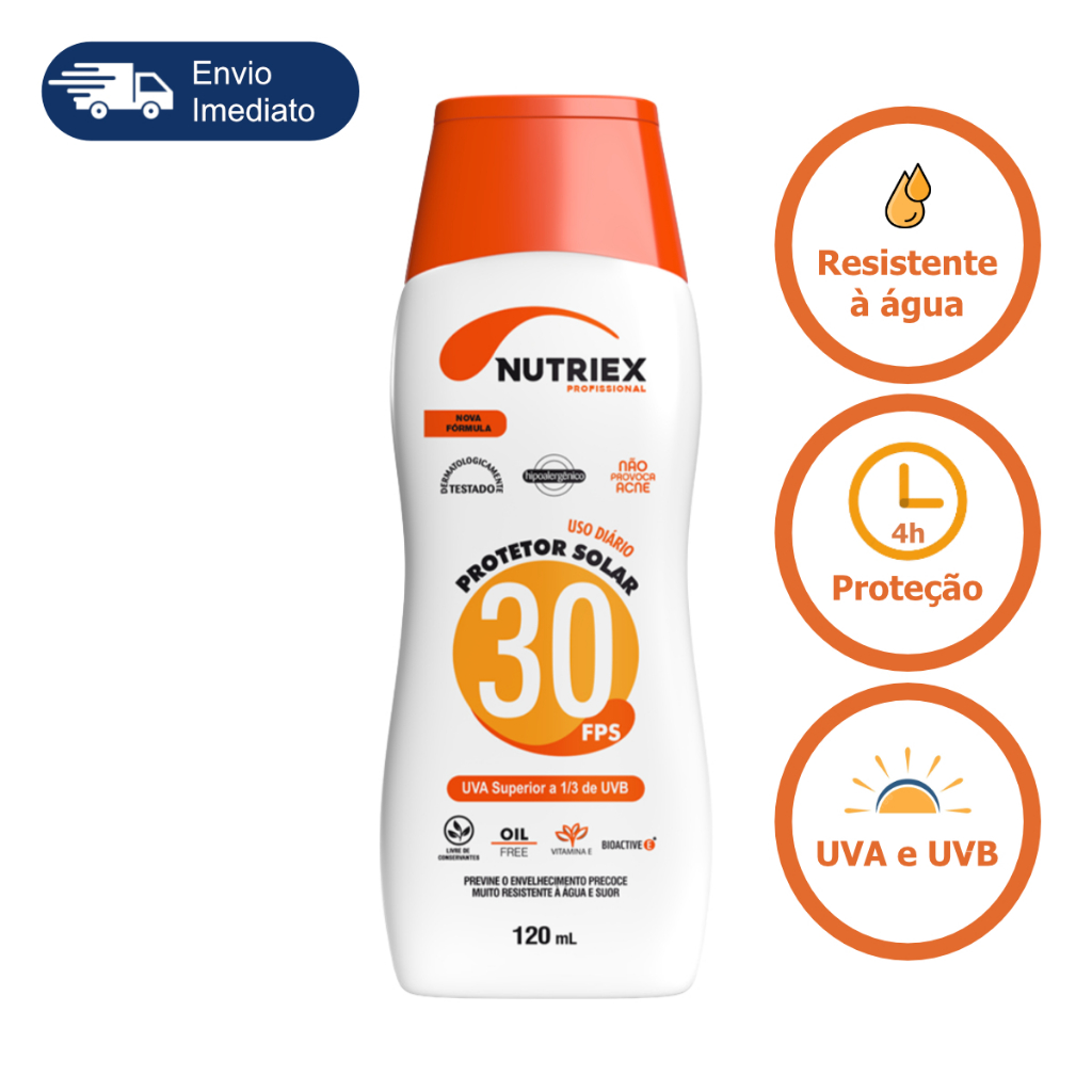 Protetor Solar Nutriex Profissional 30 Fps Sol Praia Verão Bloqueador Uso Diário Corporal Trabalho