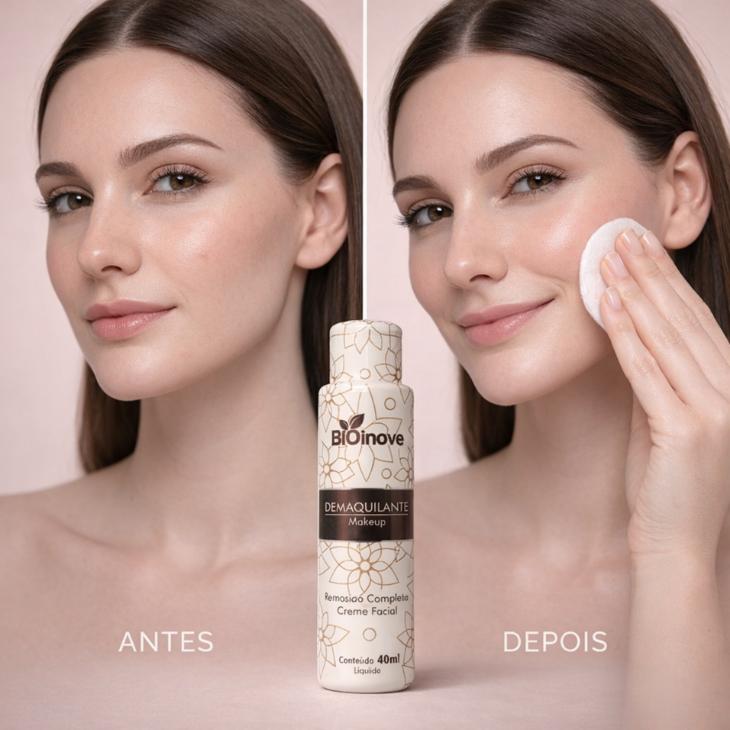 Demaquilante Makeup Bio Inove 40ml  Limpeza Completa Hidrata e Remove Delicadamente