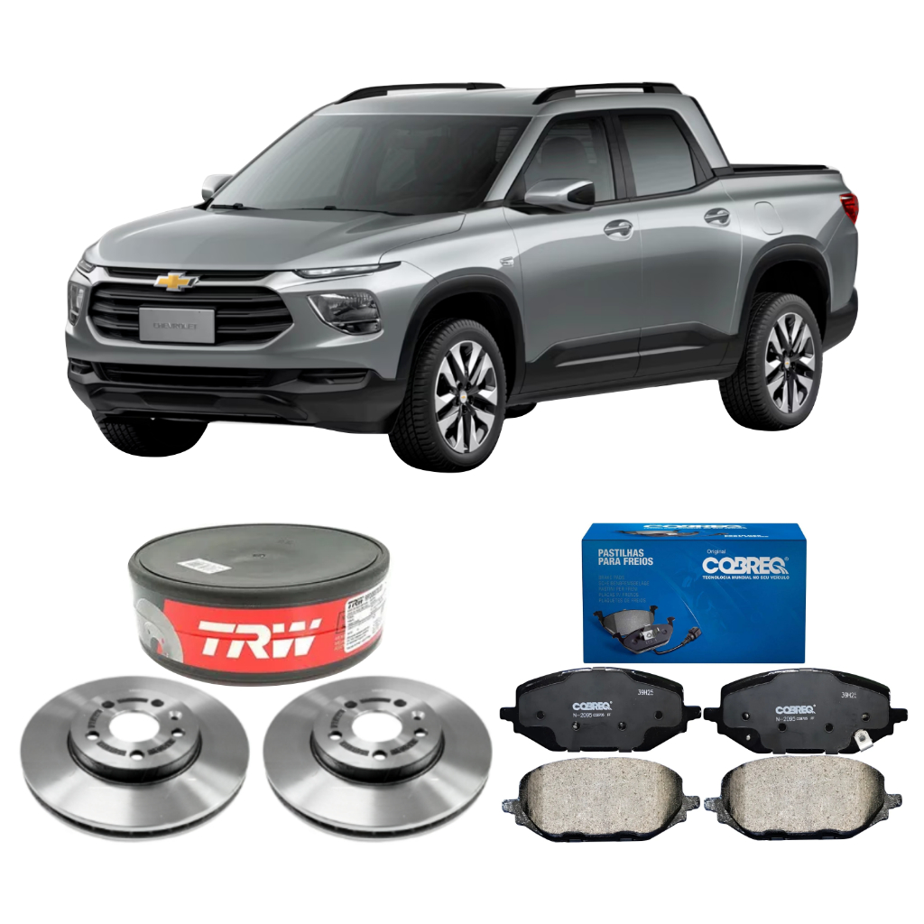 DISCO DE FREIO TRW + PASTILHA COBREQ DIANT MONTANA LT LTZ TURBO PREMIER 2023 A 2026