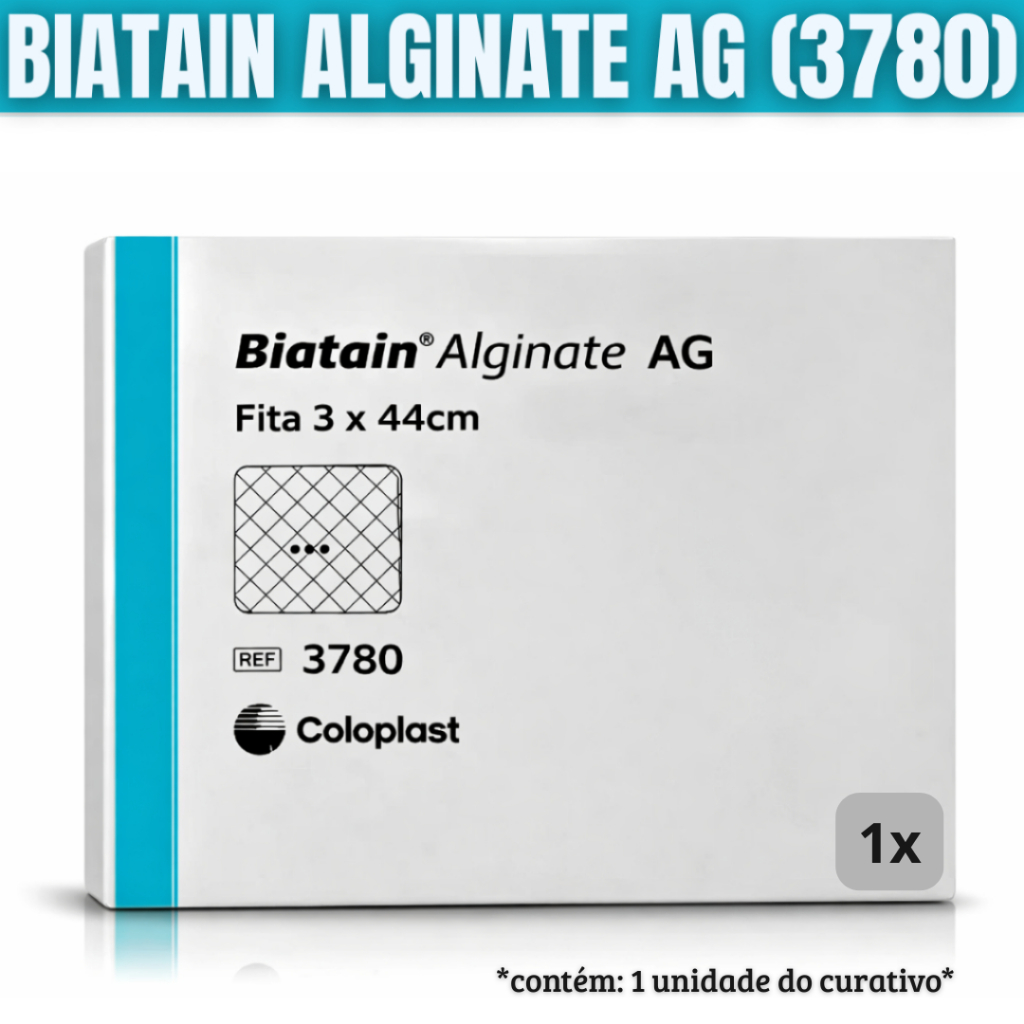 Curativo Alginato Com prata Fita Biatain 3x44cm - Coloplast (3780)