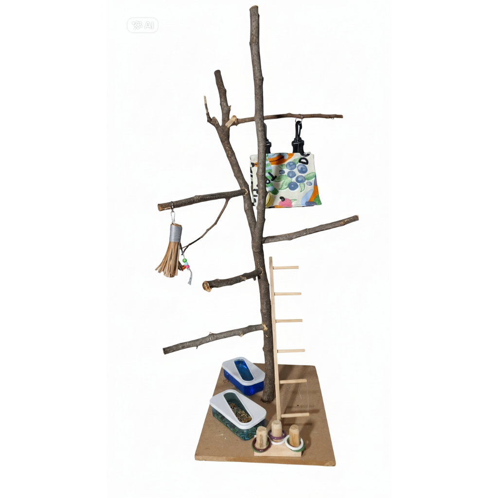 Playground Tronco Natural  De Madeira  Playground Grande Para Calopsita Ring Neck Papagaio