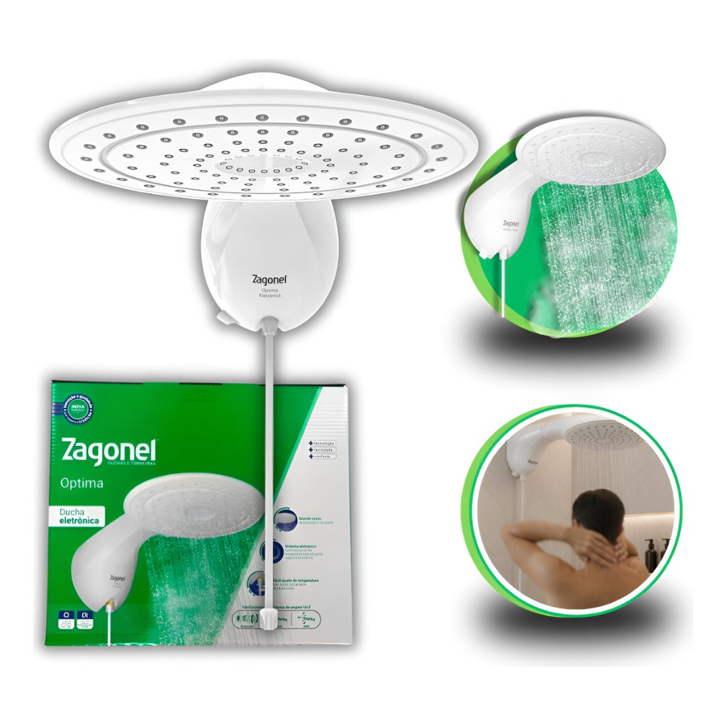 Ducha Eletrônica Zagonel Optima 220V 7700W  Banho Confortável Original
