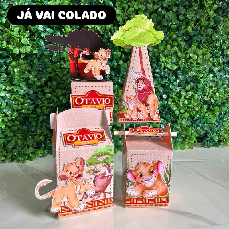 KIT PERSONALIZADO REI LEÃO AQUARELADO PARA LEMBRANCINHA DE ANIVERSÁRIO COM APLIQUE ( JÁ VAI COLADO )