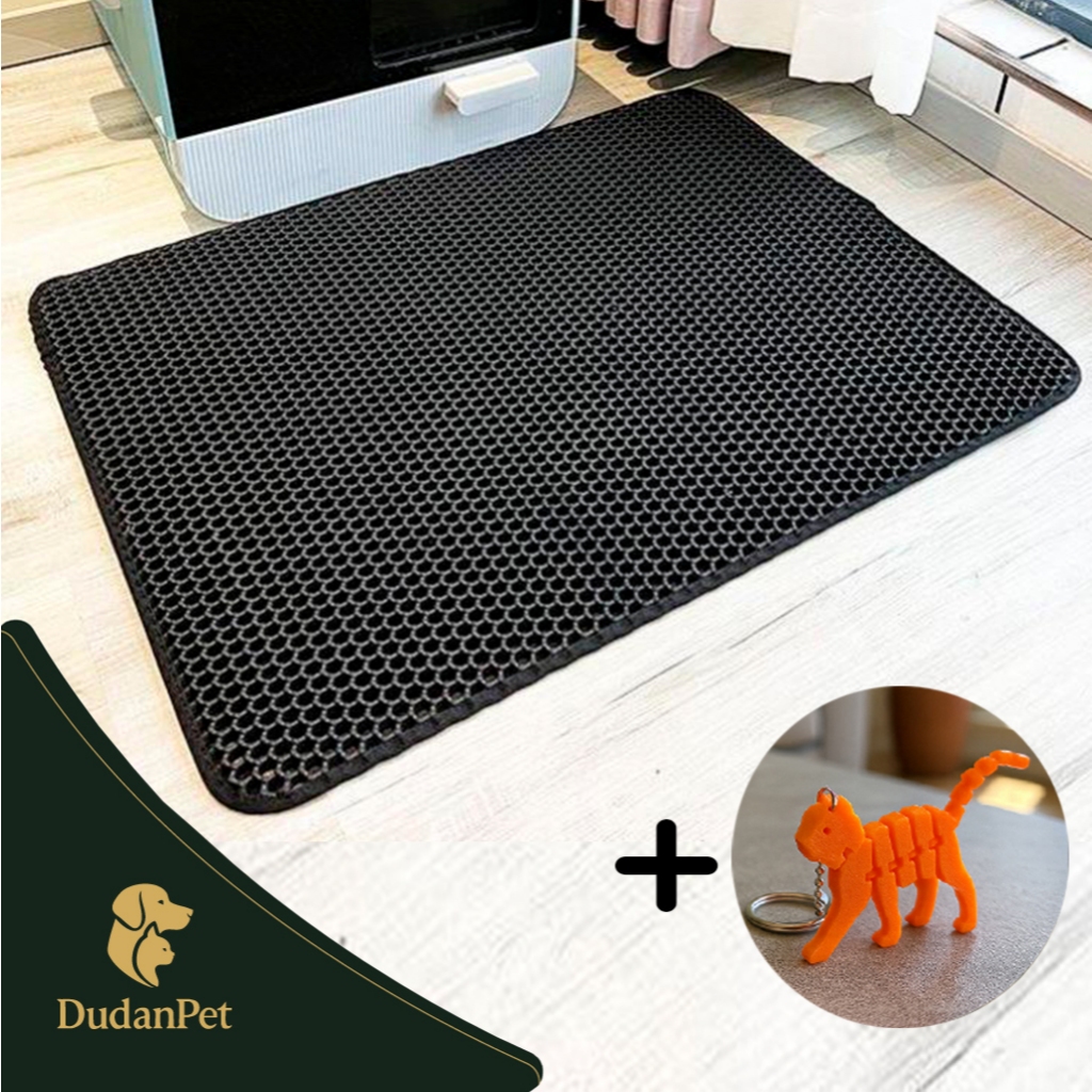 KIT 2 un. Tapete Coletor Higiênico Areia Ração Para Gatos 60x45cm + BRINDE