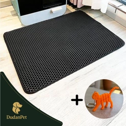 Tapete Coletor Higiênico Areia Ração Para Gatos 60x45cm + BRINDE