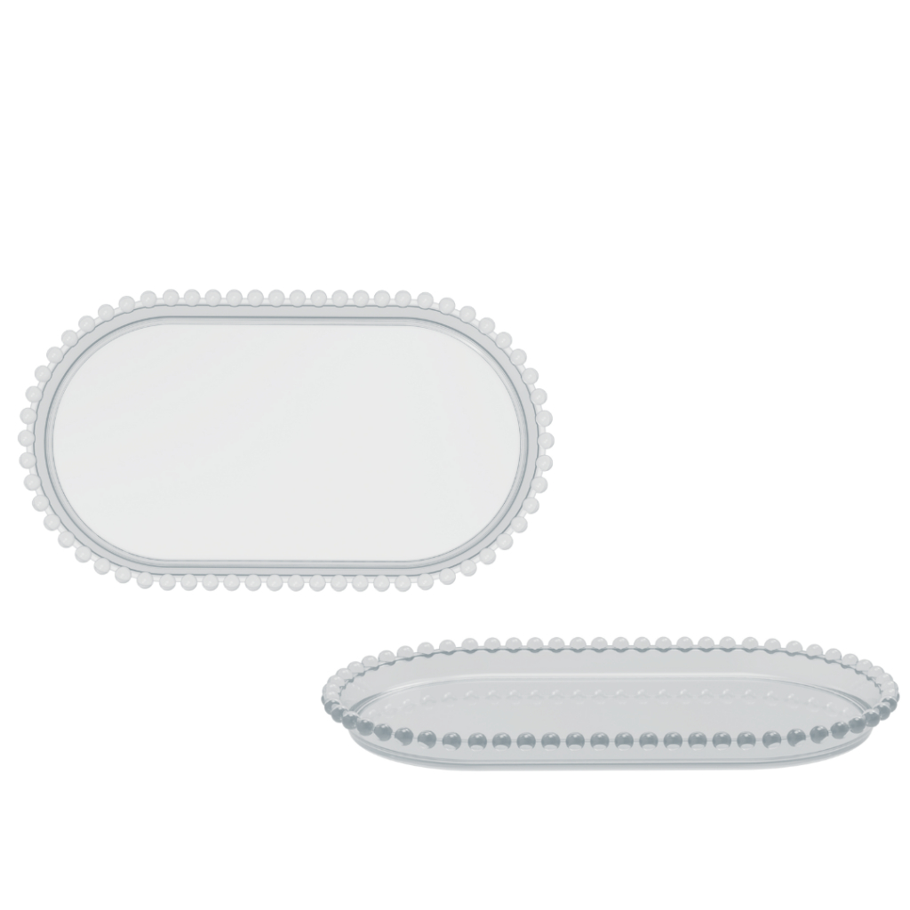 Kit com 2 Bandejas Pérola Média 25X14 CM em Oferta na Shopee