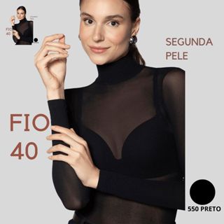 Segunda Pele Manga Longa Gola Alta Fio 40 Selene 9900 em Oferta na Shopee