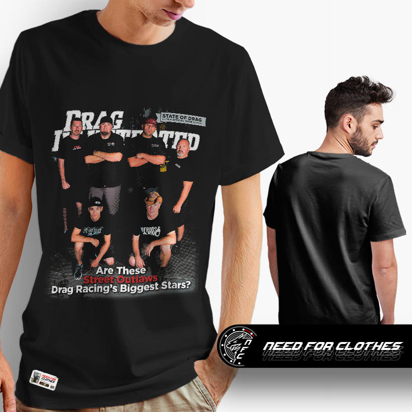 Camiseta Equipe Drag Racing Street Outlaws Pro Mod Big Tire No Prep Drag Racing V8 Turbo