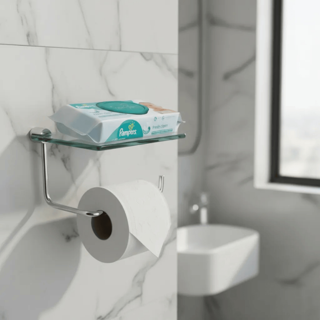 Suporte Para Papel Higiênico com Porta Celular. Papeleira Porta Papel Higiênico Porta Celular Luxo