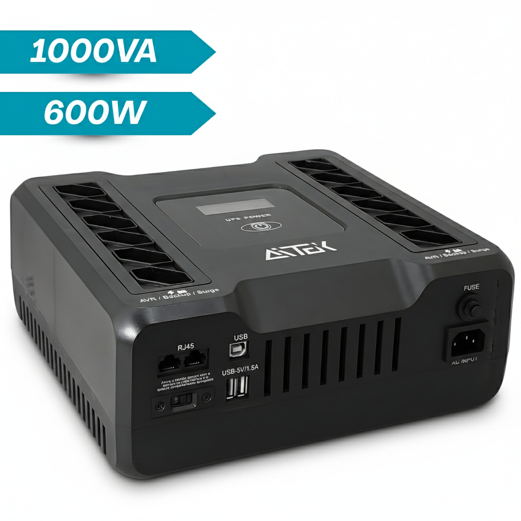 No-Break Multifuncional 1000VA 600W Senoidal AVR LCD USB Bivolt Escritório Silen