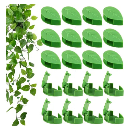 Kit 100 Clip de Planta Trepadeira Adesivo Clipe em Formato de Folha Para Plantas Pendentes Organização De Cabos