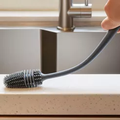 Escovas Silicone para Lavar Garrafas Copos Mamadeiras Escova Flexível de Limpeza Durável
