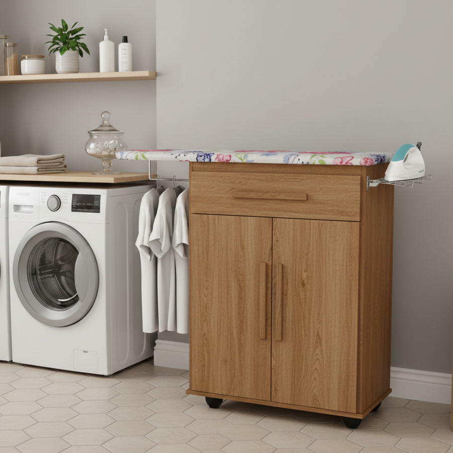 Tabua de Passar com gabinete, gaveta, portas para lavanderia em Oferta na Shopee