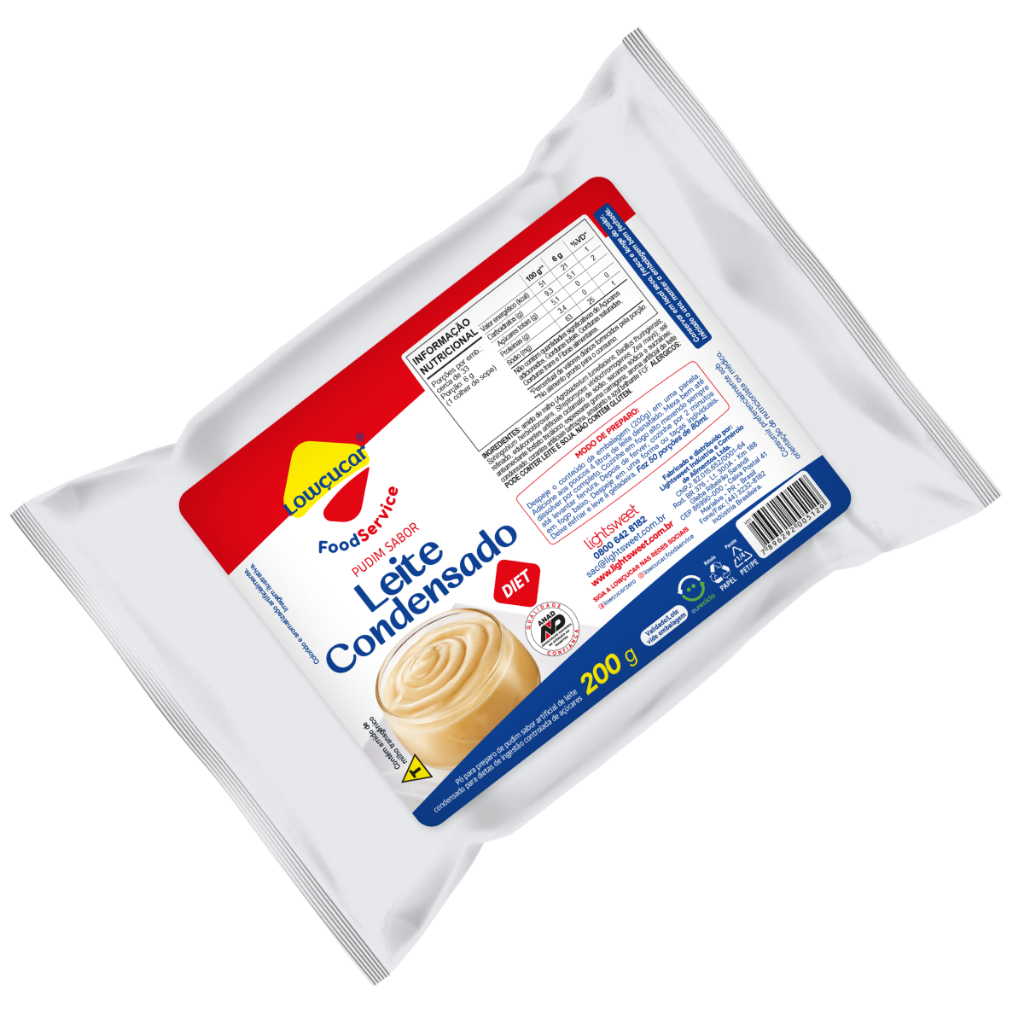 Pudim Lowcucar Sem Açúcares Sabor Leite Condensado Diet Rende muito 56 porções, Aprovado Anad - 200g