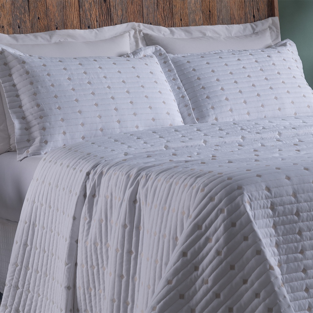 Colcha Cobre Leito Roupa de Cama SOLTEIRO CASAL QUEEN SUPER KING Bordado Decor Hipercal 200 Fios PREMIUM