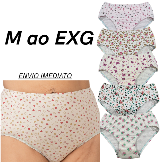 Calçola, tangao alto calcinha  da vovo Senhora Alta 100% Algodão kit com 3 6 9,12 Confortavel Plus Size Boa Barato em Oferta na Shopee