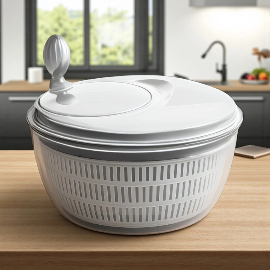 Centrífuga Manual para Saladas 4L – Secador de Verduras Prático, Rápido e Eficiente