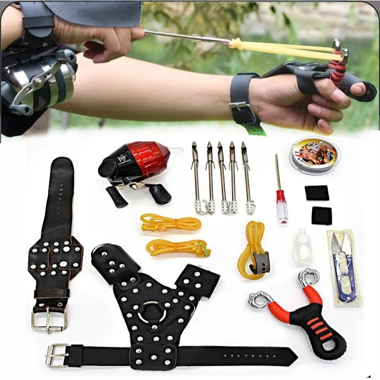 18 Peças Kit de pesca com estilingue giratório para pesca de alta precisão