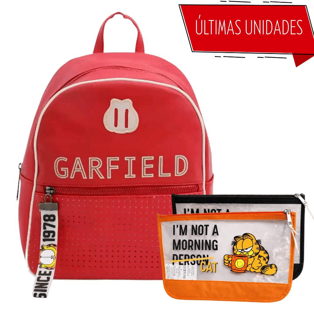 Kit Mochila Garfield Vermelha com Necessaire Feminina – Presente Perfeito para Quem Ama Garfield
