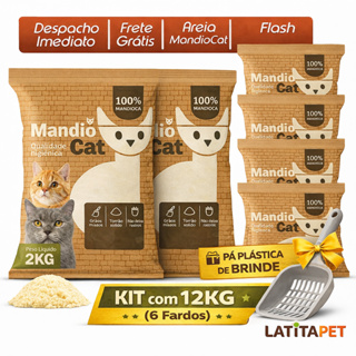 Areia Higiênica 100% Natural e Biodegradavel Mandiocat Areia De gato Pá Higiênica em Oferta na Shopee
