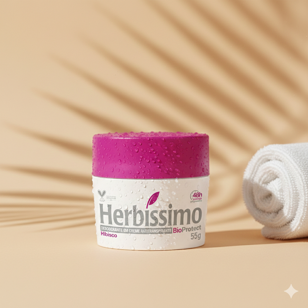 Desodorante Creme Antitranspirante Herbíssimo Bioprotect Hibisco 55G em Oferta na Shopee