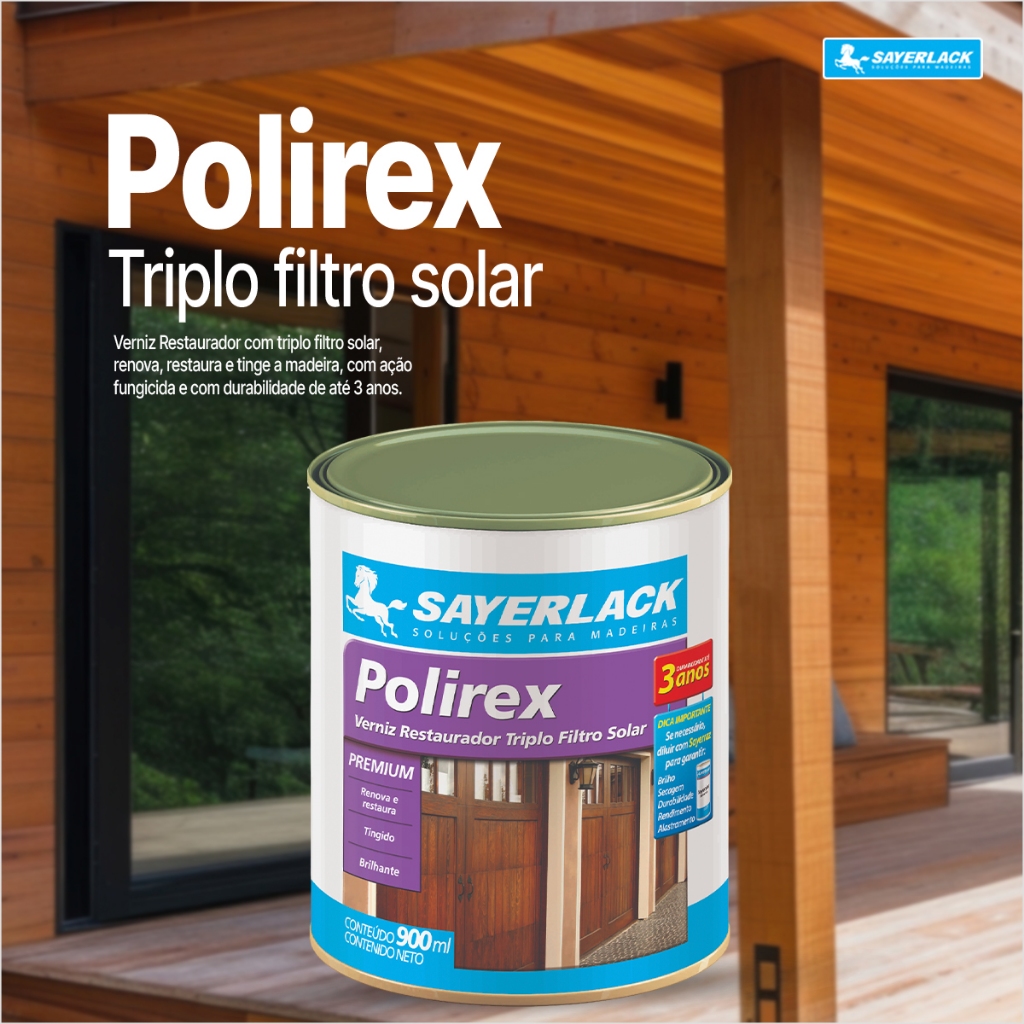 Verniz Polirex Restaura Madeira Brilhante 900ml/3,6L Sayerlack