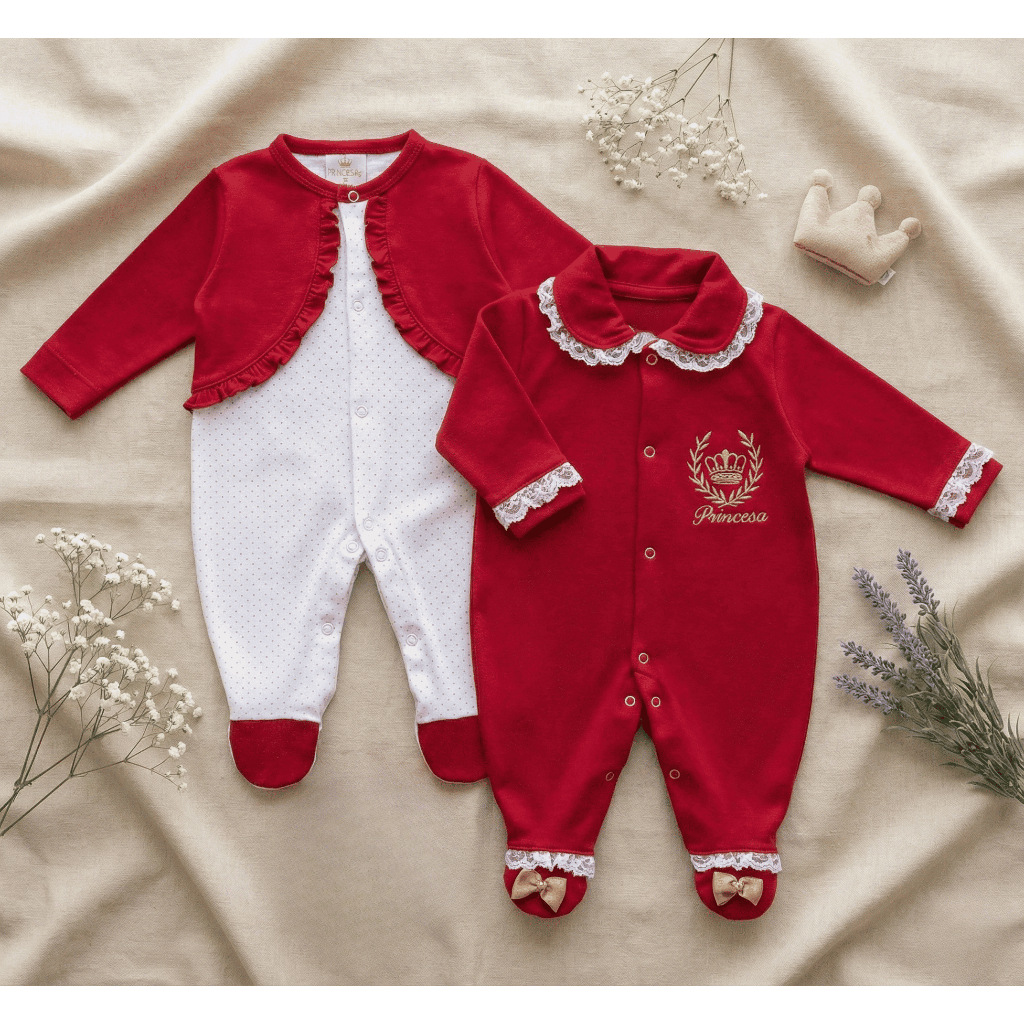 kit com 2 macacões menina em algodão Rebeca