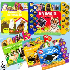 Coleção Livro Infantil Bebê Sensorial Montessori | Leia E Ouça Interativo Edição Gigante Colecionável 10 Sons