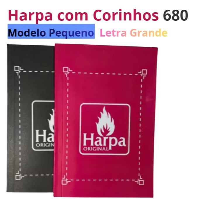 Harpa Cristã Original Pequena | 640 Hinos + 40 Corinhos | Letra Grande | Completa