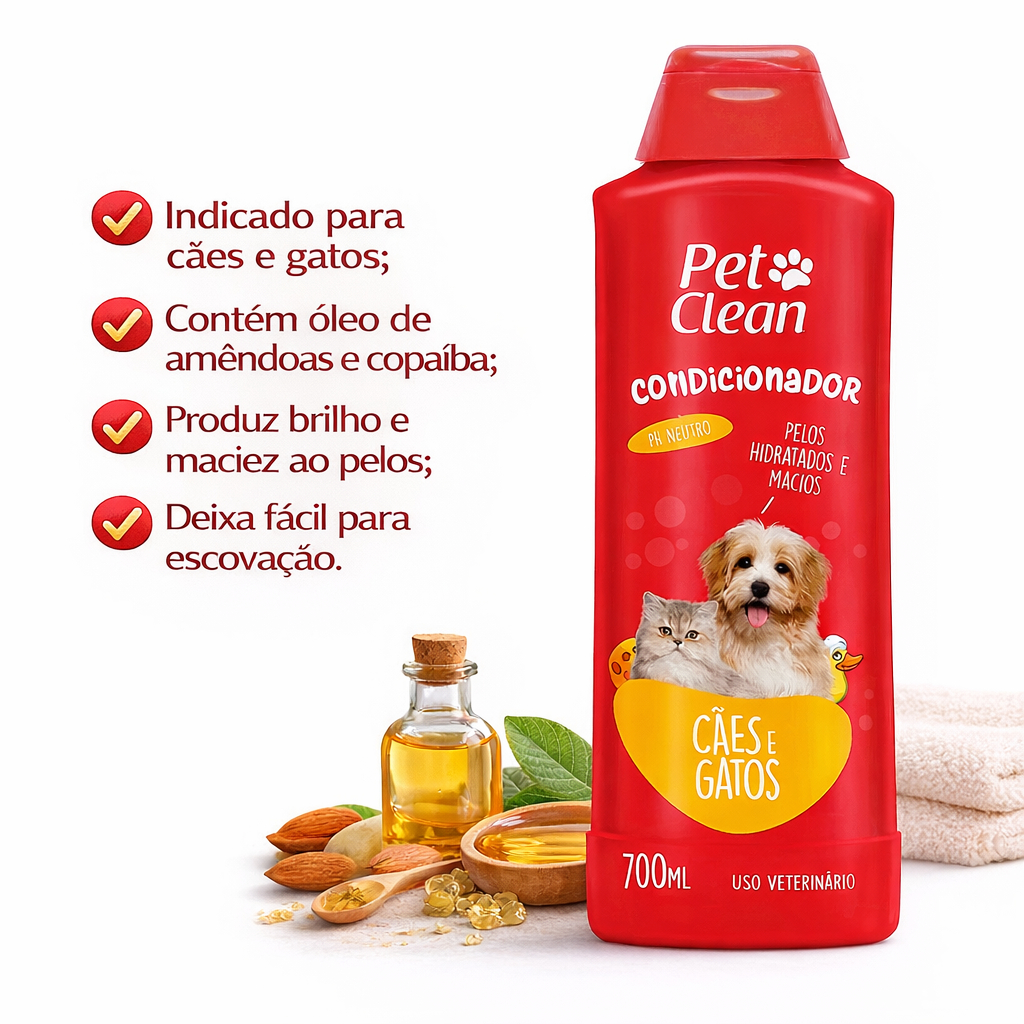 Condicionador p/ Cães e Gatos Creme Pet Clean 700ml em Oferta na Shopee