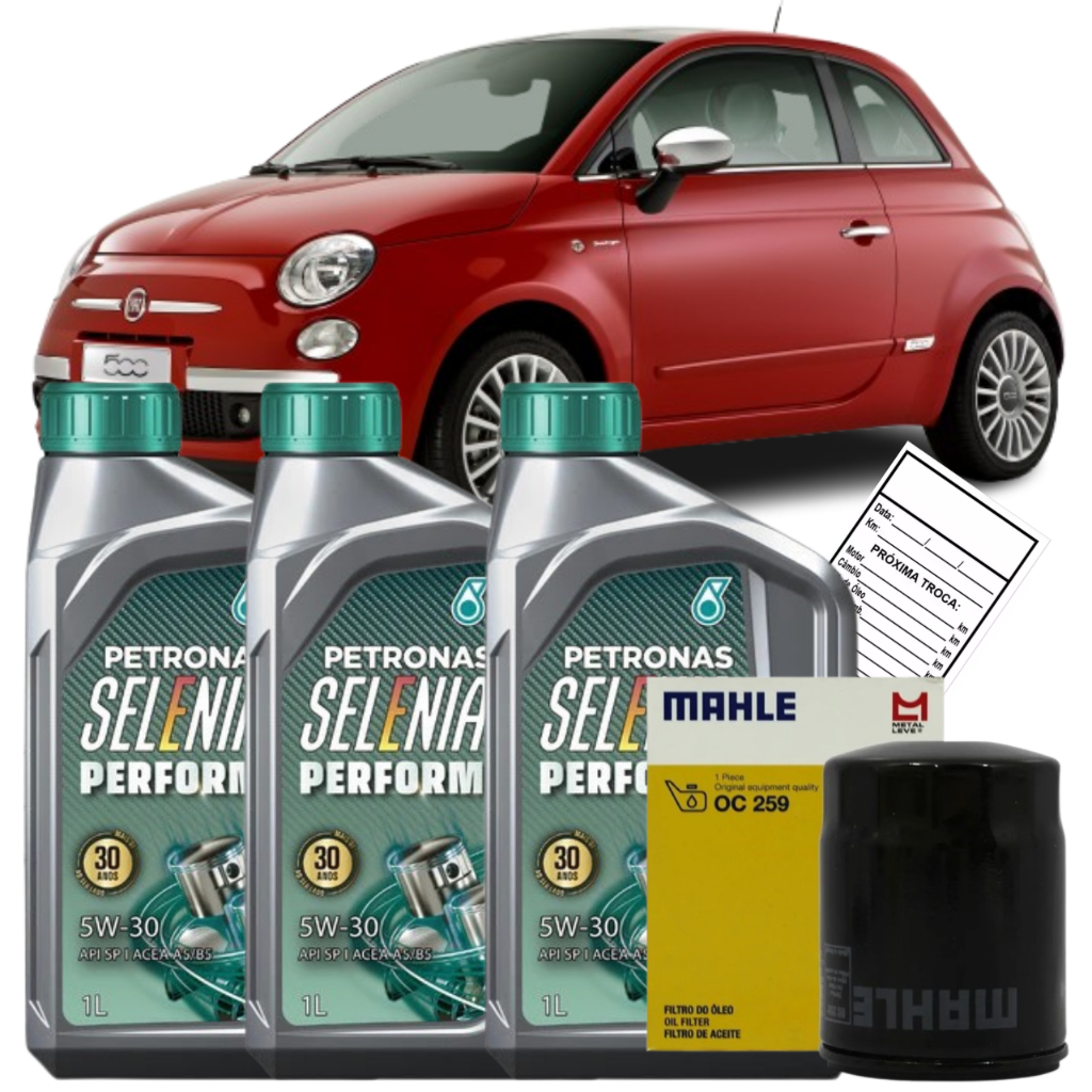 KIT TROCA OLEO 5W30 + FILTRO FIAT 500 1.4 EVO 2009 2010 2011 2012 2013 2014 2015 2016