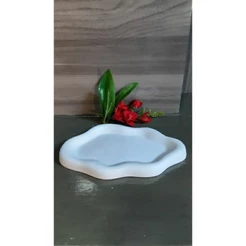 Bandeja nuvem em gesso 19x13 cm