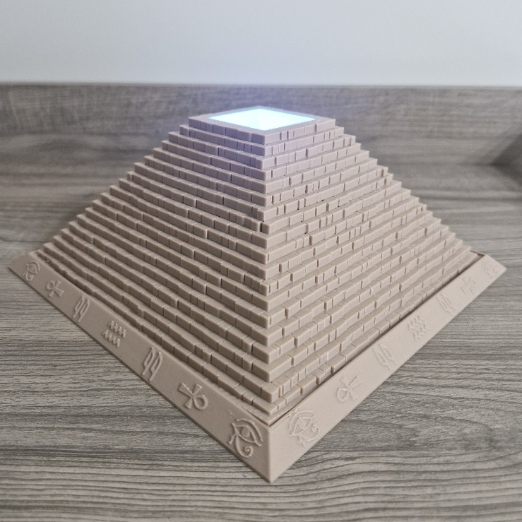 Imagem Luminária Pirâmide Antigo Egito LED Controle 12 cores - Decoração Mística Zen e Esotérica  Abajur 3D