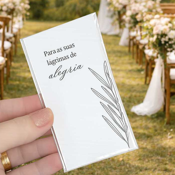 50 Lágrimas de Alegria Personalizadas para Casamento Minimalista - PRONTA ENTREGA