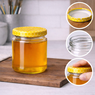 Kit Potes De Vidros Belem 240ml Para Mel Pudim Bolo no Pote Doces Brigadeiro Tampas Metálicas em Oferta na Shopee