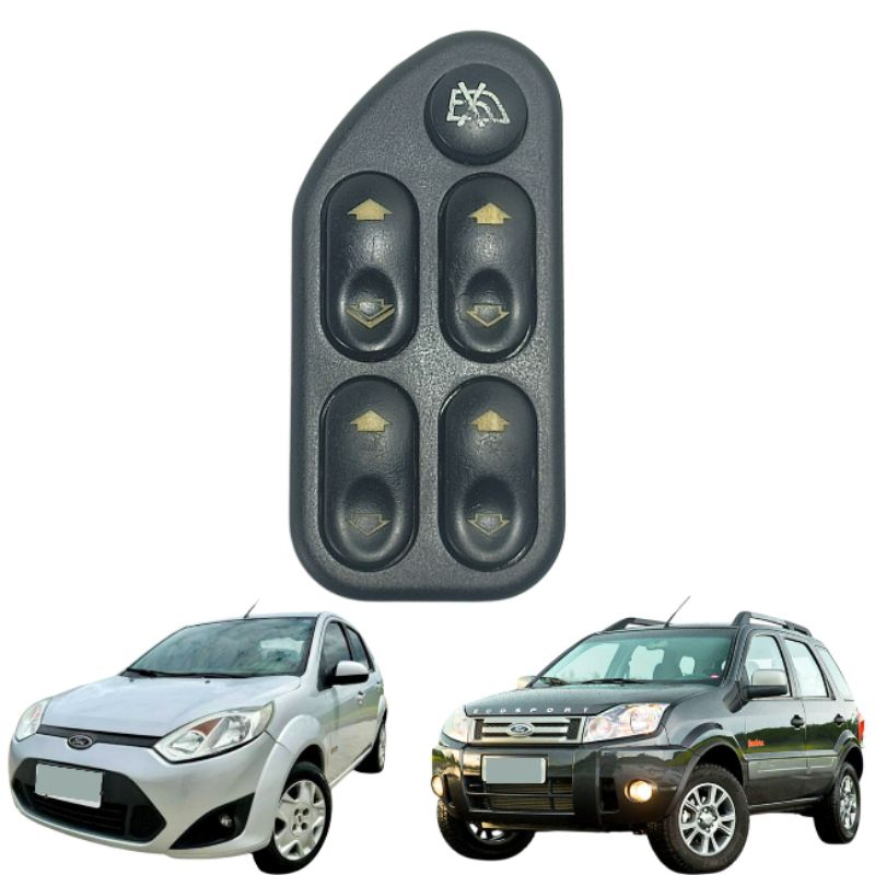Botão Interruptor Comando Vidro Elétrico Quadruplo Ford Fiesta Ecosport Ranger 2003 2008