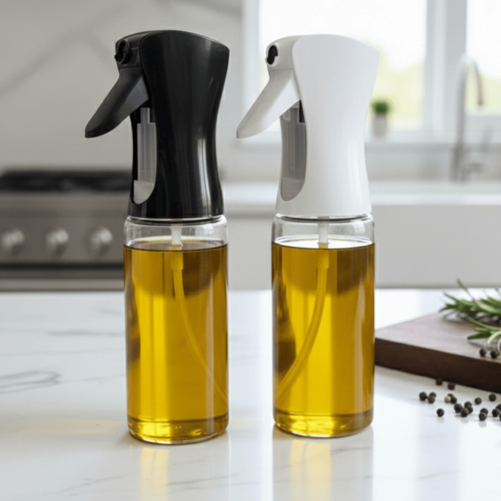Kit Spray Borrifador Azeite Óleo e Vinagre Spray 220ml Pulverizador Frasco de Vidro Mulituso Galheteiro-Spray Borrifador