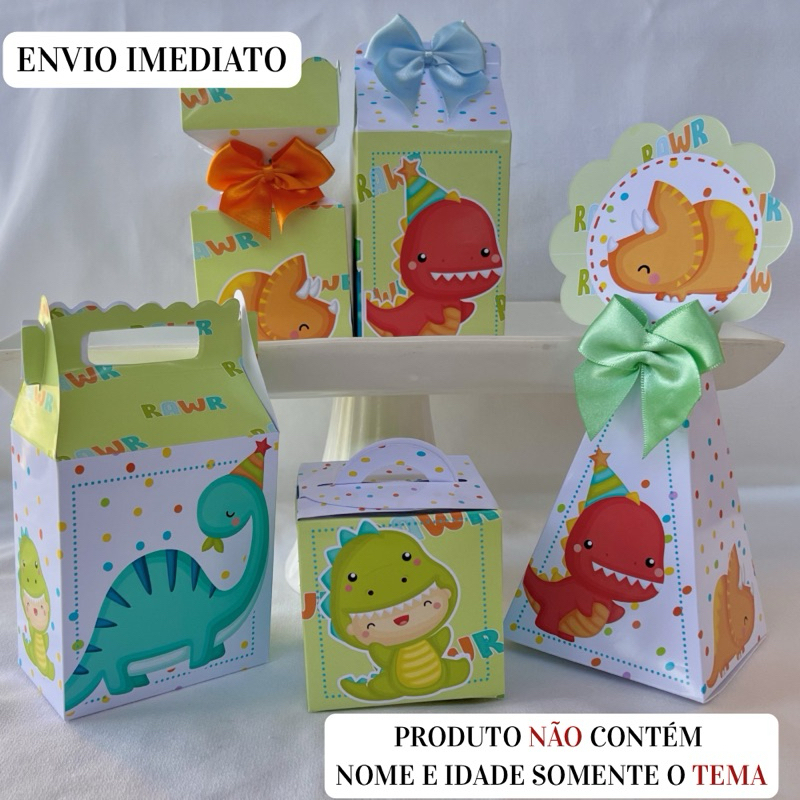Caixinhas Personalizadas Dino Baby Dinossauro\ Festa \ Lembrancinha\Aniversário\Pegue e Monte \Mimo\Pronta Entrega