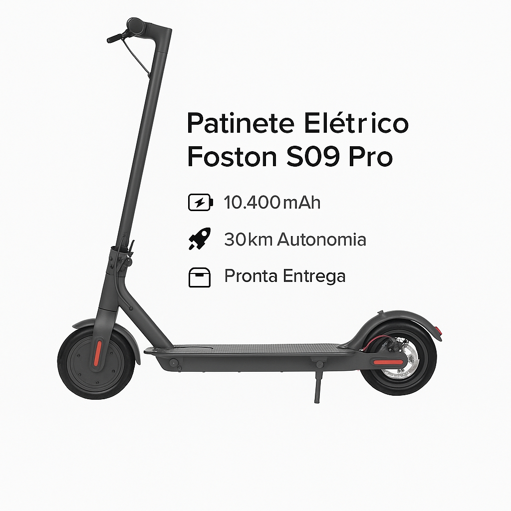 Patinete Elétrico Foston S09 Pro - Autonomia 35km, Dobrável e Bluetooth
