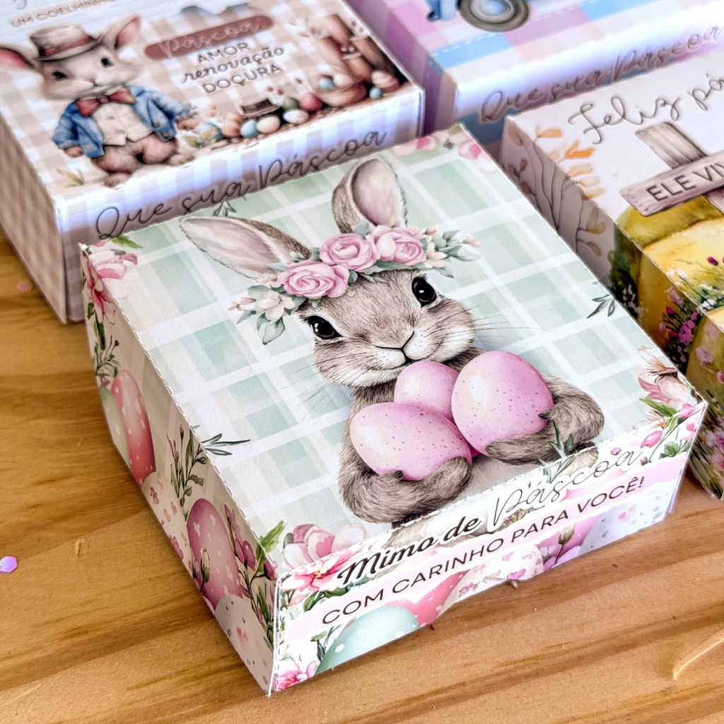 Caixa Pascoa 4 Docinhos Brigadeiros Lembrançinha de Pascoa de Encaixe em Oferta na Shopee