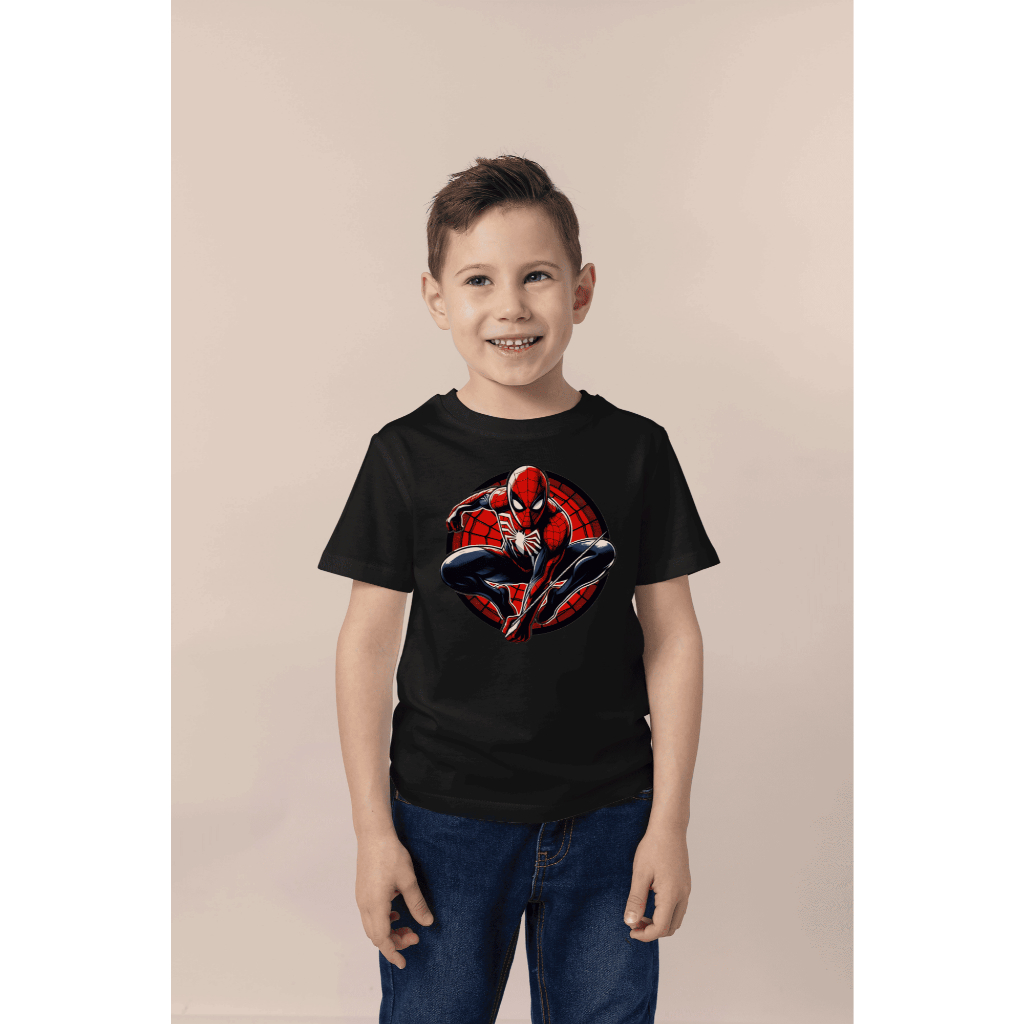 Camiseta Infantil 100% Algodão Confortável para Crianças Modelo: Personagem Super Heroi H Aranha - Novidade Especial
