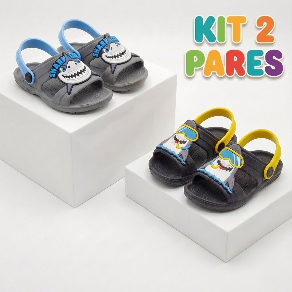 Kit 2 Papete Infantil Menino Flexível e Leve Percata Masculina De Verão