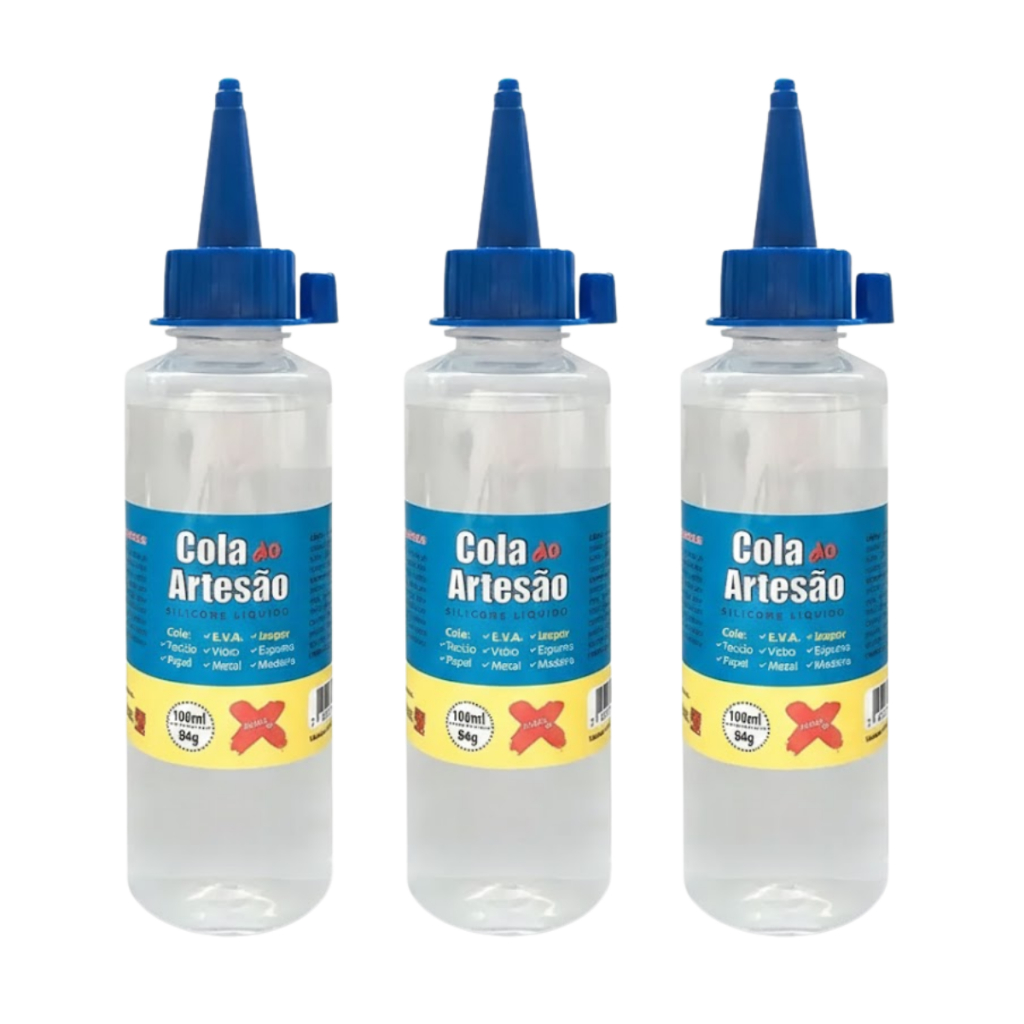 Cola Do Artesão Silicone 100ml Kit Com 3 Unidade Profissional